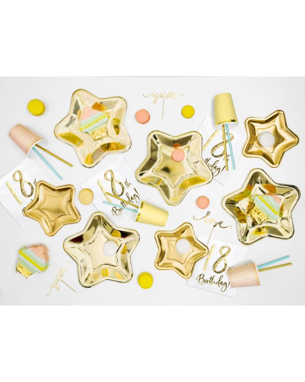 Paper Plates Star, gold, 23cm (1 pkt / 6 pc.)