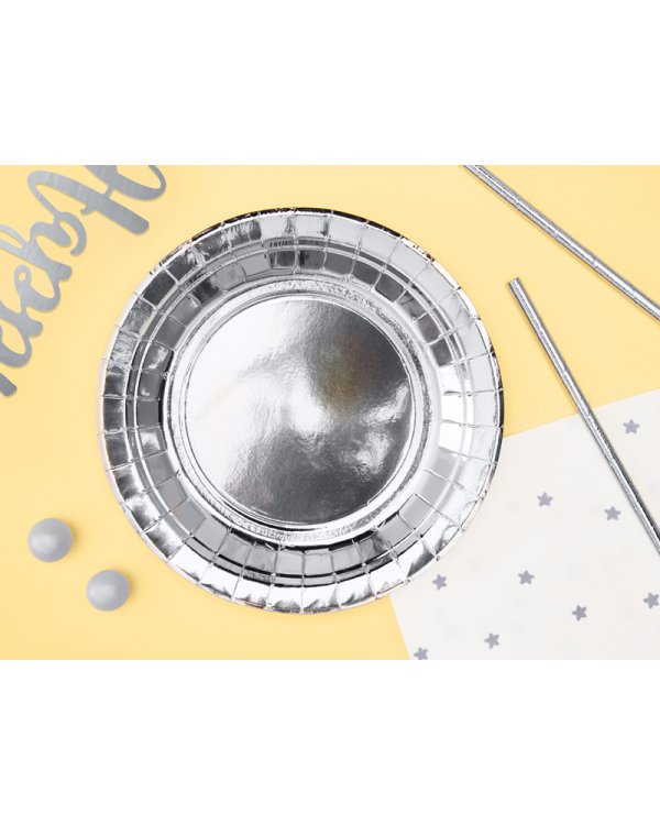Plates, silver, 18cm (1 pkt / 6 pc.)