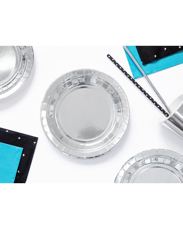 Plates, silver, 18cm (1 pkt / 6 pc.)