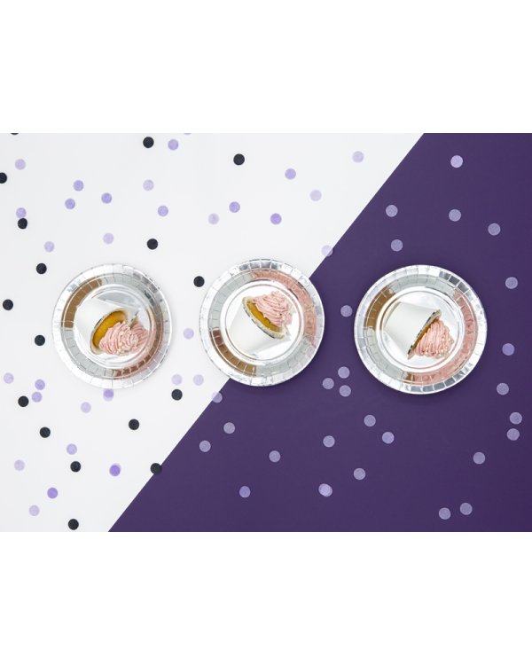 Round plates, silver, 23cm (1 pkt / 6 pc.)