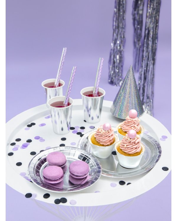Round plates, silver, 23cm (1 pkt / 6 pc.)