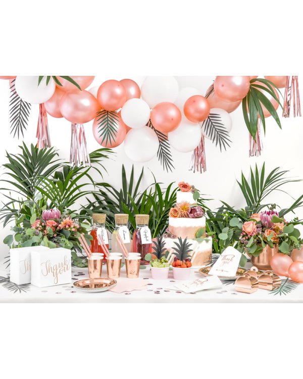 Round paper plates, rose gold, 23cm (1 pkt / 6 pc.)