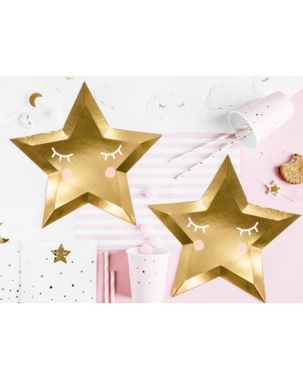Plates Little Star - Star, golden, 27cm (1 pkt / 6 pc.)