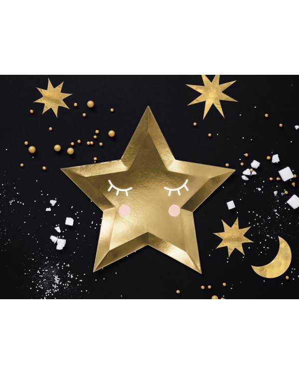 Plates Little Star - Star, golden, 27cm (1 pkt / 6 pc.)