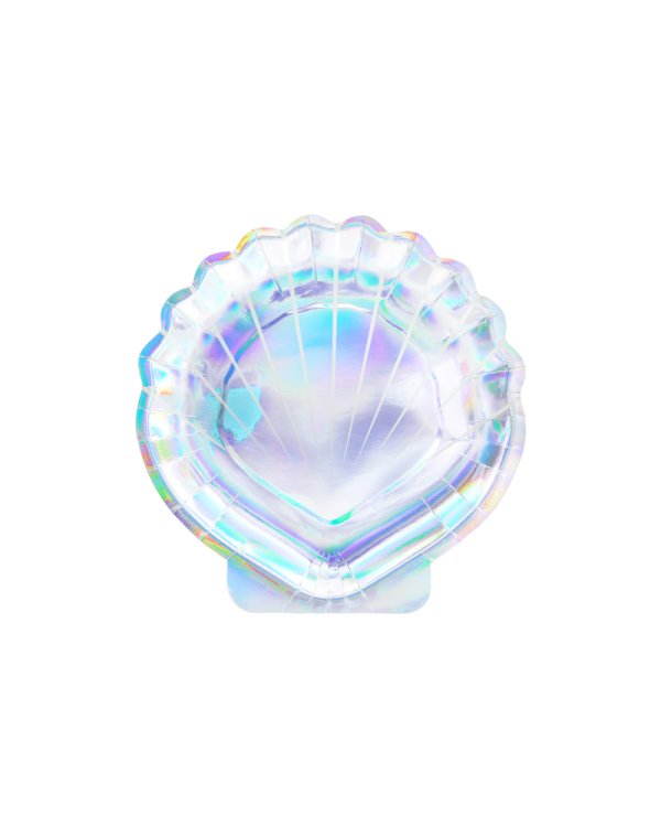 Plates Mermaid - Seashell, iridescent, 18.5cm (1 pkt / 6 pc.)