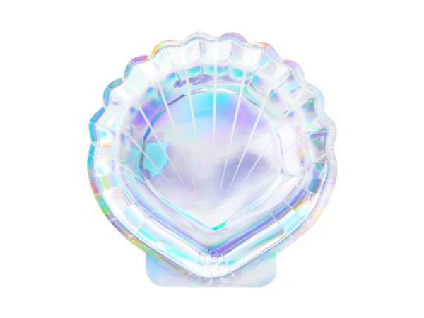 Plates Mermaid - Seashell, iridescent, 18.5cm (1 pkt / 6 pc.)