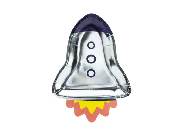 Paper plates Space Party - Rocket, 21.5x29.5cm. (1 pkt / 6 pc.)