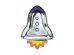 Paper plates Space Party - Rocket, 21.5x29.5cm. (1 pkt / 6 pc.)