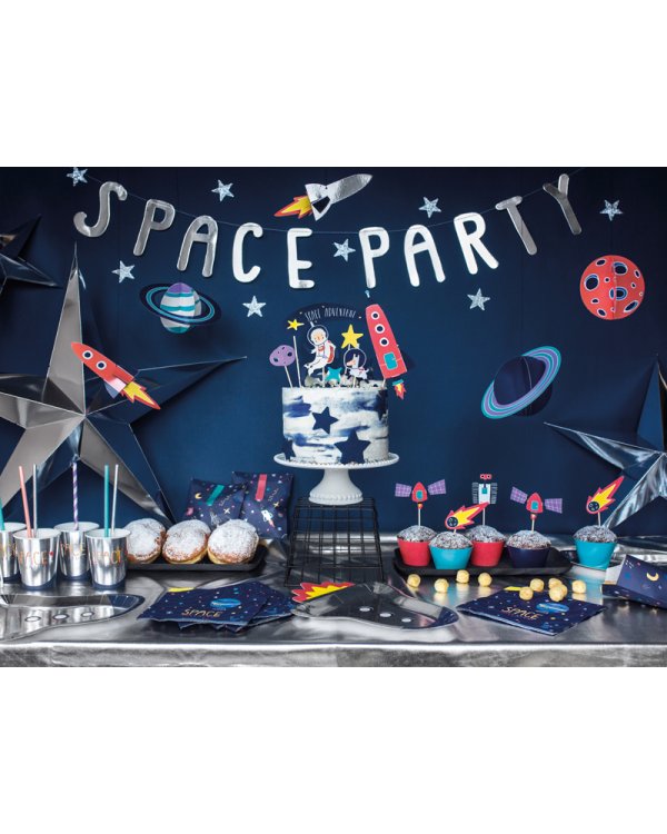 Paper plates Space Party - Rocket, 21.5x29.5cm. (1 pkt / 6 pc.)