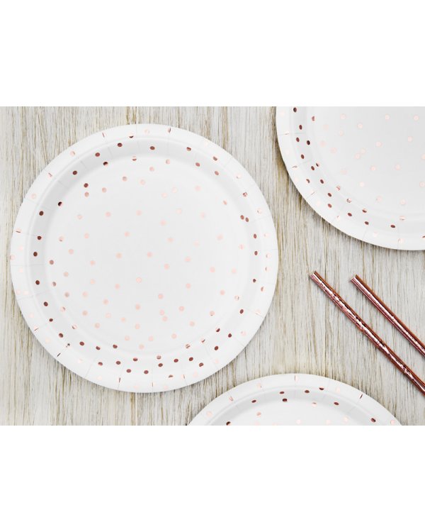 Plates Polka Dots, white, 18cm (1 pkt / 6 pc.)