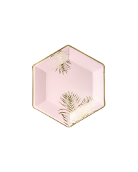 Plates Leaves, light pink, 23cm (1 pkt / 6 pc.)