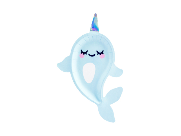 Paper plates Narwhal, mix, 18.5x29cm (1 pkt / 6 pc.)