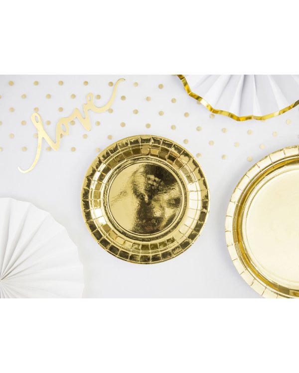 Plates, gold, 18cm (1 pkt / 6 pc.)