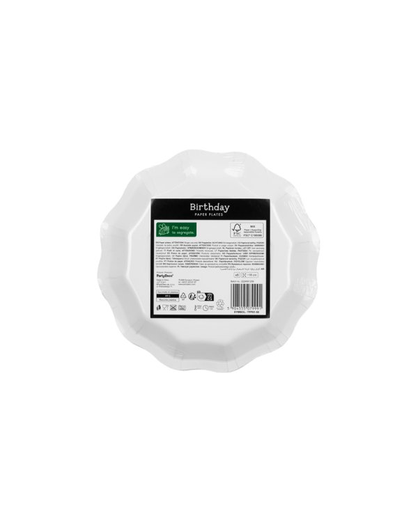 Paper plates ''Hello 18'', mix, 18 cm (1 pkt / 6 pc.)
