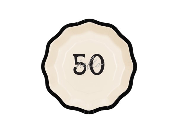 Paper plates ''Hello 50'', mix, 18 cm (1 pkt / 6 pc.)