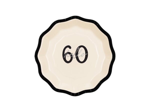 Paper plates ''Hello 60'', mix, 18 cm (1 pkt / 6 pc.)