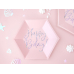 Plates Happy B'day!, light powder pink, 20cm (1 pkt / 6 pc.)
