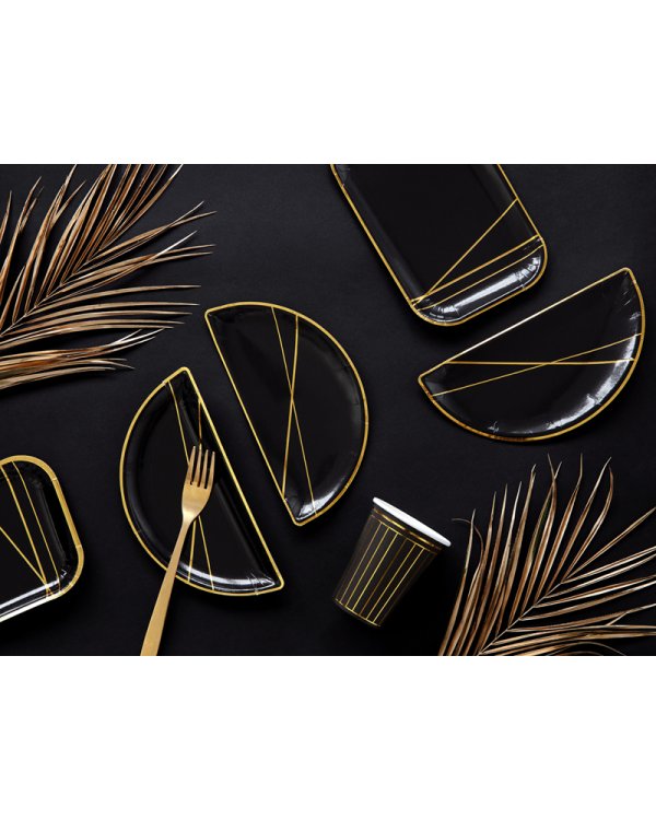 Plates, black, 21.5x10.5cm (1 pkt / 6 pc.)