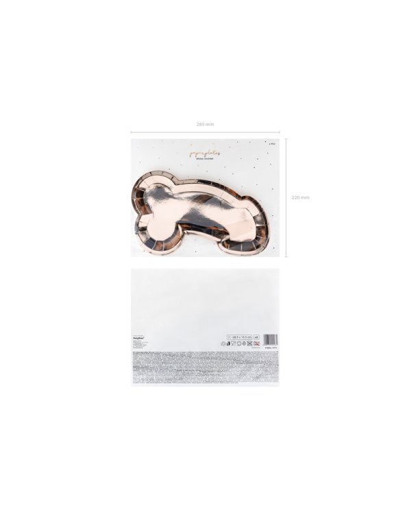 Plates Same penis forever, rose gold, 26.5x15.5cm (1 pkt / 6 pc.)