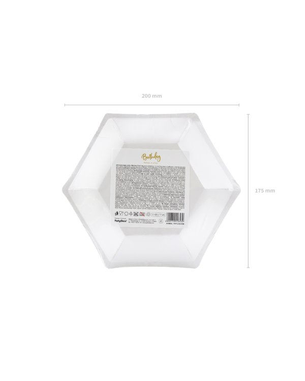 Plates 40th Birthday, gold, 20cm (1 pkt / 6 pc.)