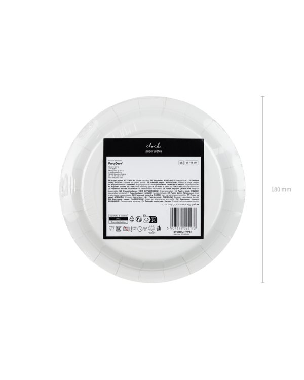 Paper plates Clock, 18 cm, mix (1 pkt / 6 pc.)