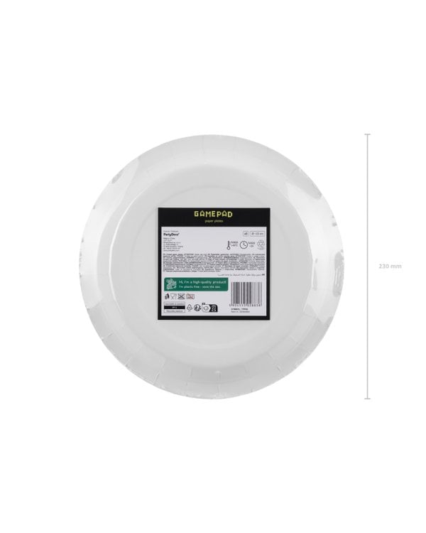 Paper plates Gamepads, 23x23 cm, mix (1 pkt / 6 pc.)