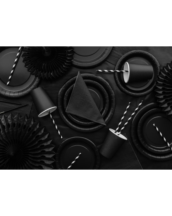 Paper Plates, black, 18 cm (1 pkt / 6 pc.)
