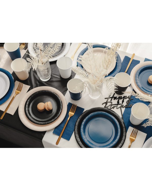 Paper Plates, black, 18 cm (1 pkt / 6 pc.)