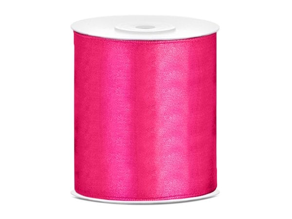 Satin Ribbon, dark pink, 100mm/25m