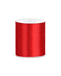 Satin Ribbon, red, 100mm/25m