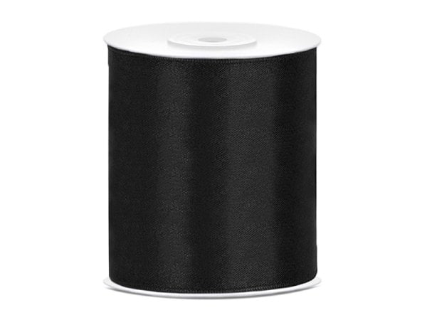Satin Ribbon, black, 100mm/25m (1 pc. / 25 lm)