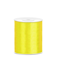 Satin Ribbon, yellow, 100mm/25m