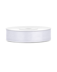 Satin Ribbon, white, 12mm/25m (1 pc. / 25 lm)