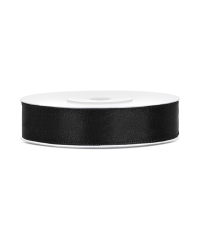 Satin Ribbon, black, 12mm/25m (1 pc. / 25 lm)