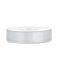 Satin Ribbon, silver, 12mm/25m (1 pc. / 25 lm)