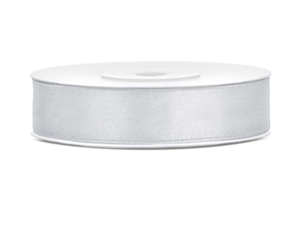 Satin Ribbon, silver, 12mm/25m (1 pc. / 25 lm)