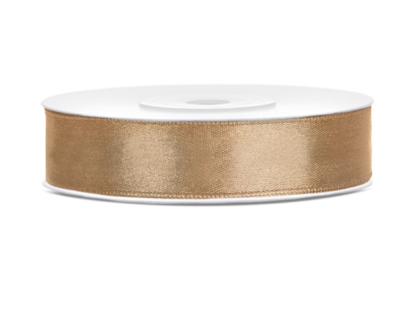Satin Ribbon, light gold, 12mm/25m