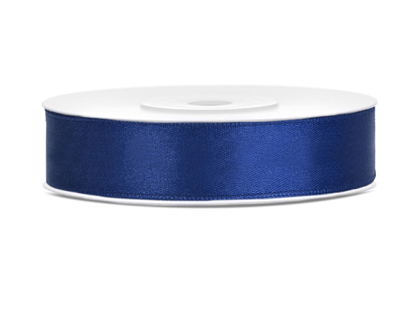 Satin Ribbon, navy blue, 12mm/25m (1 pc. / 25 lm)