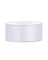 Satin Ribbon, white, 25mm/25m (1 pc. / 25 lm)