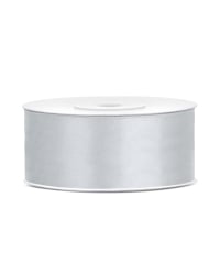 Satin Ribbon, silver, 25mm/25m (1 pc. / 25 lm)