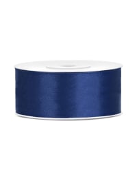Satin Ribbon, navy blue, 25mm/25m (1 pc. / 25 lm)