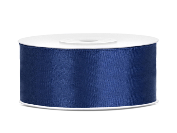 Satin Ribbon, navy blue, 25mm/25m (1 pc. / 25 lm)