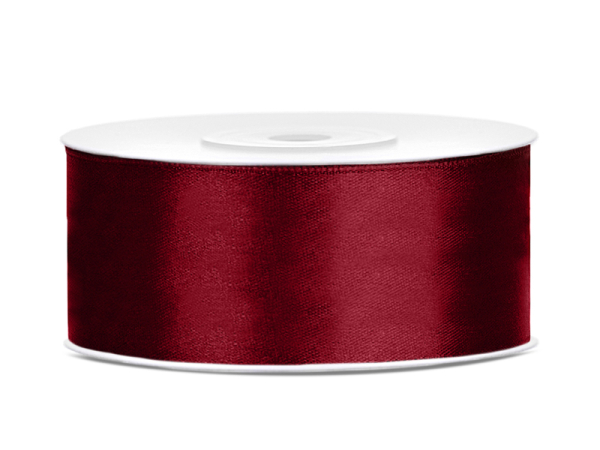 Satin Ribbon, deep red, 25mm/25m (1 pc. / 25 lm)