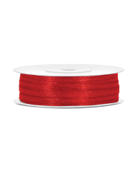 Satin Ribbon, red, 3mm/50m