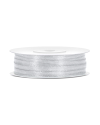 Satin Ribbon, silver, 3mm/50m
