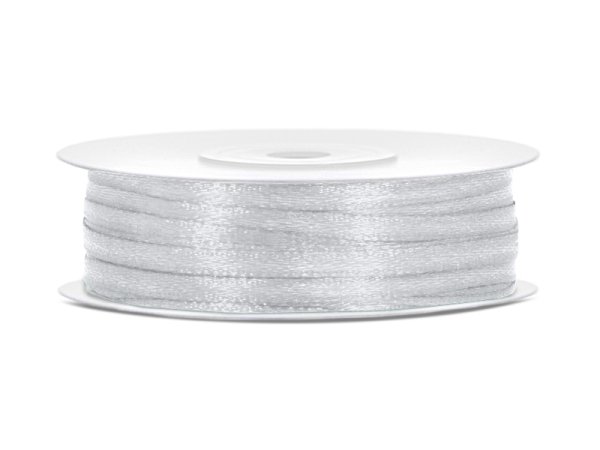 Satin Ribbon, silver, 3mm/50m