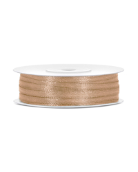 Satin Ribbon, light gold, 3mm/50m