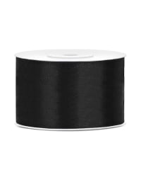 Satin Ribbon, black, 38mm/25m