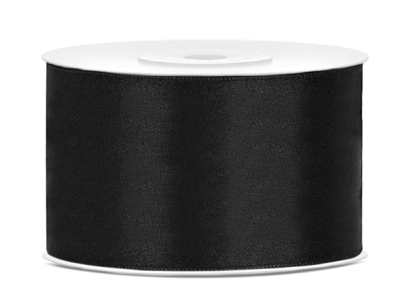 Satin Ribbon, black, 38mm/25m