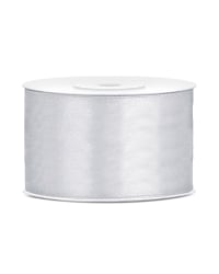 Satin Ribbon, silver, 38mm/25m